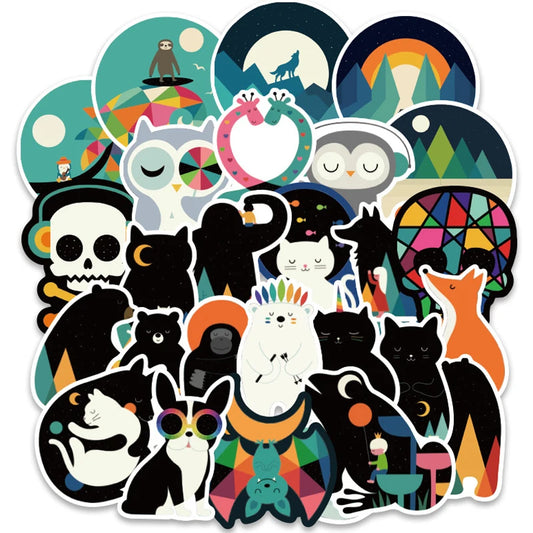 100pcs Animal Cartoon Stickers PVC Toys for Kids Scrapbook Diary