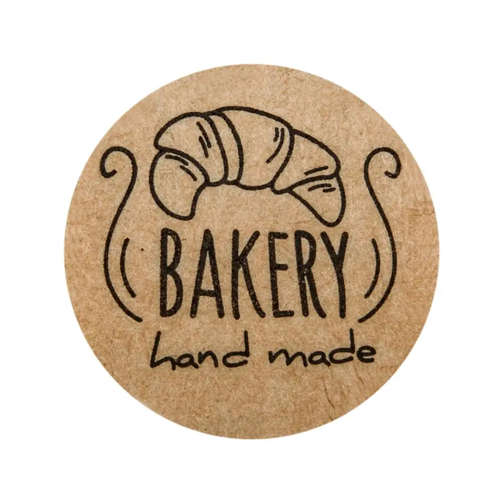 100-500pcs Kraft Paper Hand Made Stickers "bakery" Scrapbooking For Cookie Boxes Seal Labels Sticker Cute Stationery