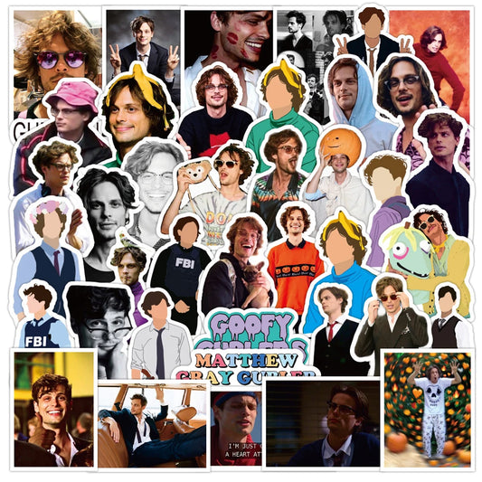 Matthew Gray Gubler Graffiti Stickers Waterproof Decals for Laptop, Luggage, Phone, Guitar, Kids - 10/30/50PCS