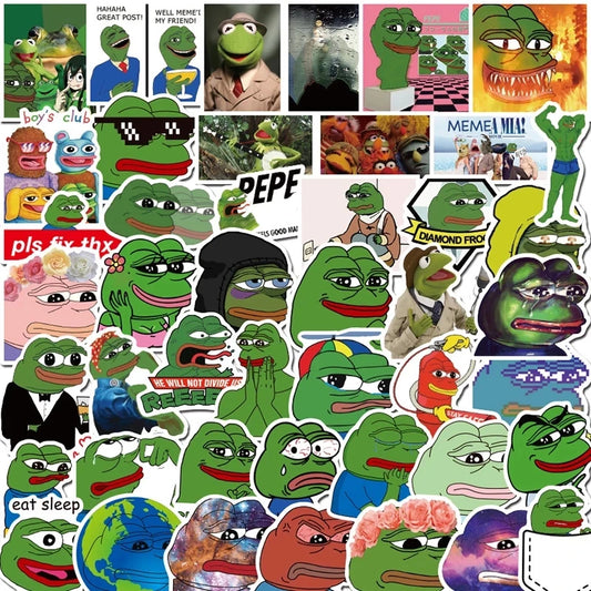 Frog PEPE Meme Stickers for Skateboard Helmet Bicycle Notebook Car Kid Toys