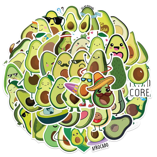 Avocado Cartoon Stickers for Laptop Phone Luggage Fridge Scrapbook Car 10/30/50pcs