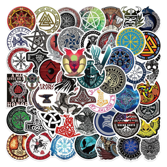 Viking Totem Stickers Compass Tree of Life Fridge Guitar Skateboard Suitcase Laptop