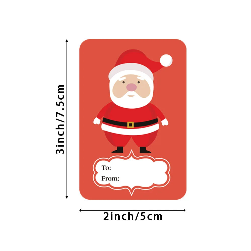 250pcs/roll 6 Christmas Gift Name Tags Designs Adhesive Present Seal Labels 2*3 Inch Christmas Decals Gift Package XMAS Stickers