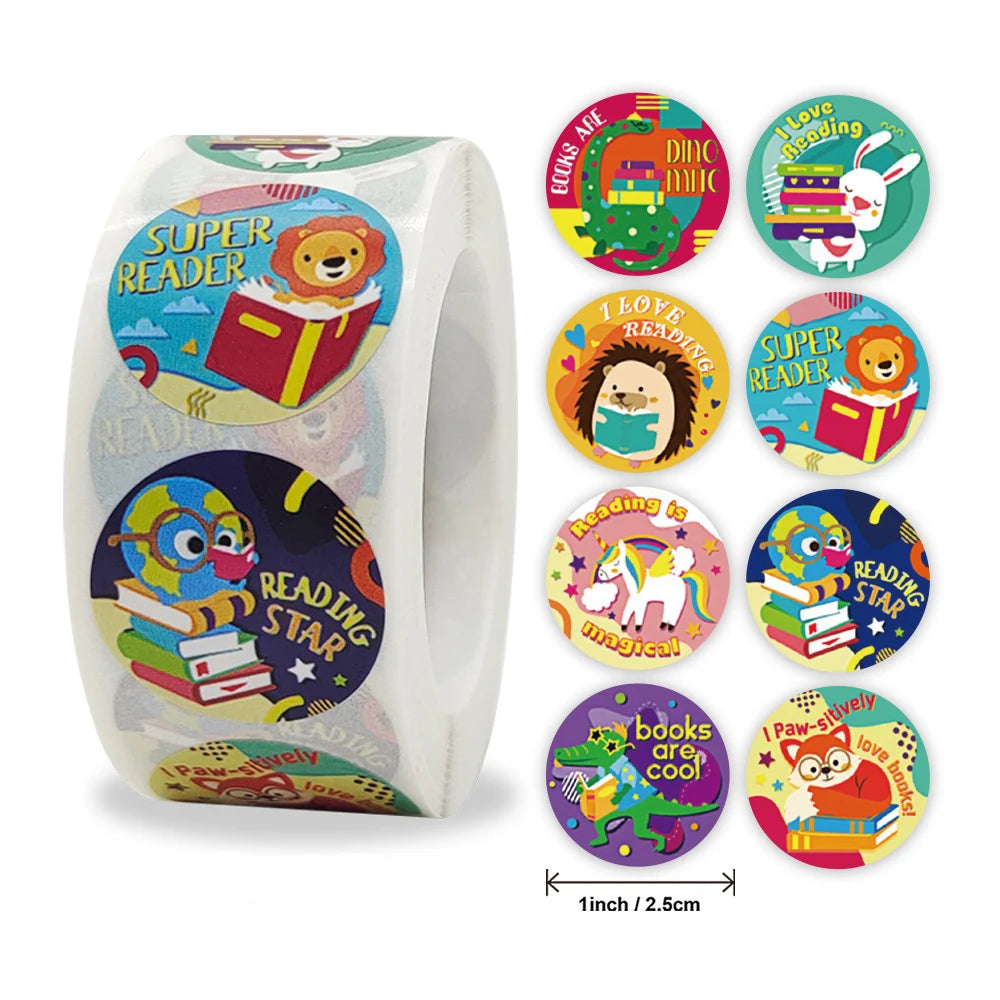 100-500pcs Reward Motivational Stickers Cartoon Animal Kids Toy Circus Elephant Lion Monkey Dolphin Stickers For Children Gifts