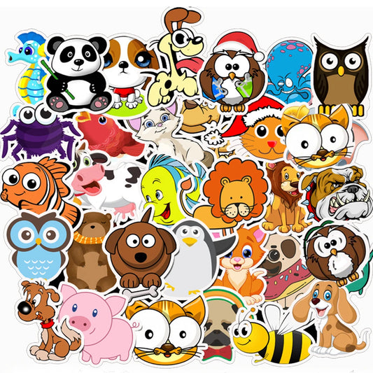 Cartoon Animal Stickers Waterproof Decals for Laptop Guitar Luggage Phone Bike