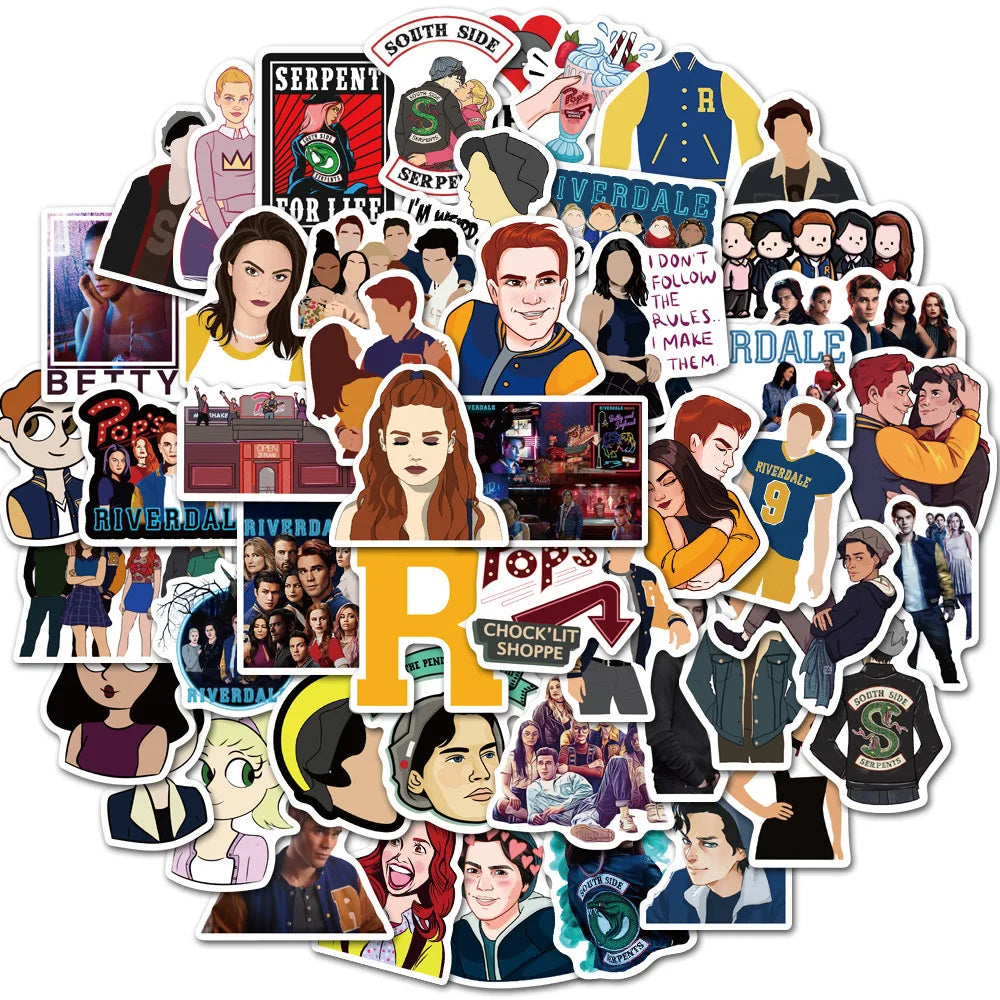 10/30/50/100PCS TV Series Riverdale Waterproof Stickers Skateboard Guitar Laptop Luggage Phone Graffiti Decal Sticker For Kids