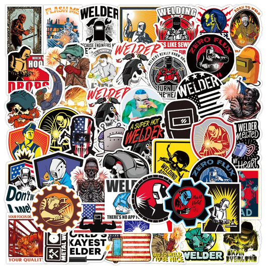 Mixed Welding Graffiti Stickers 10/30/50PCS Waterproof DIY Decals for Luggage, Skateboard, Toys