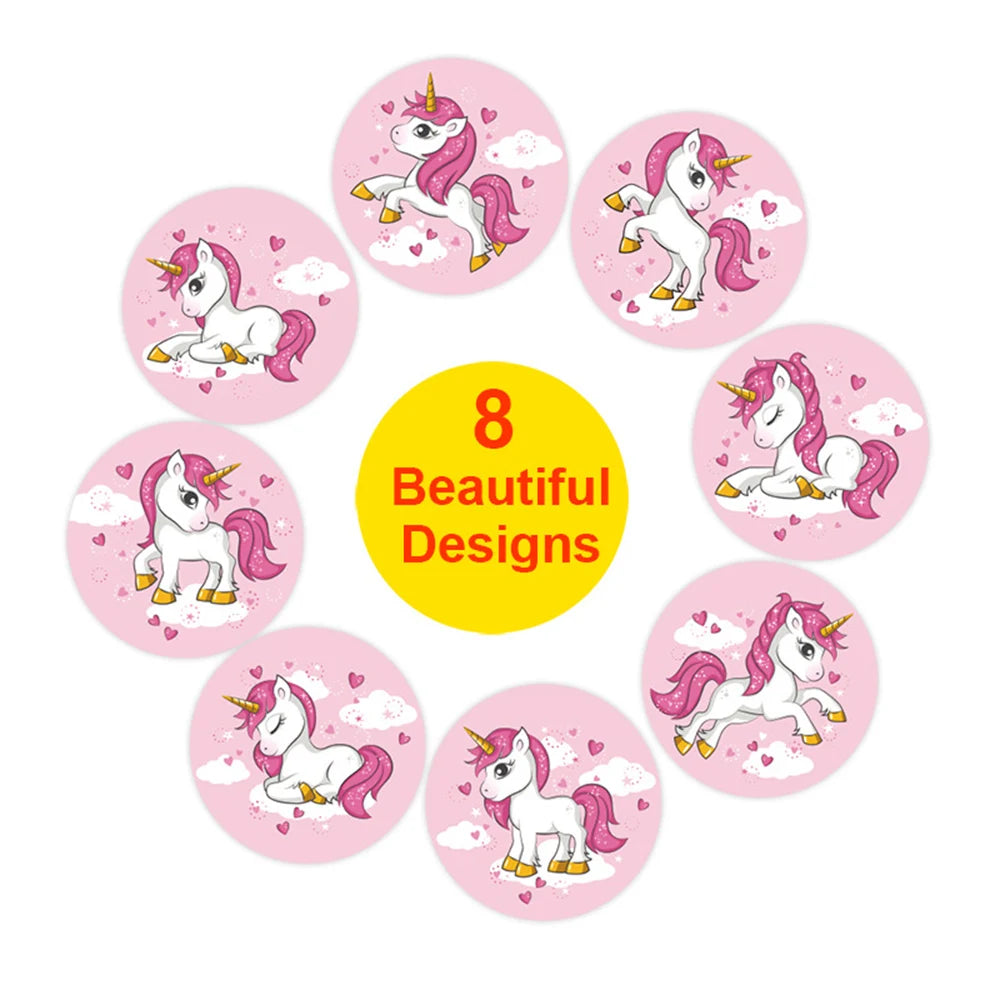 100-500pcs  Animal Unicorn Sticker kids Reward Sticker Gift Decoration Label Teacher Encouragement Student Stationery Stickers