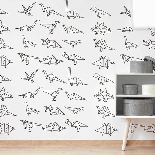 Geometric Dinosaur Wall Decals for Kids Nursery