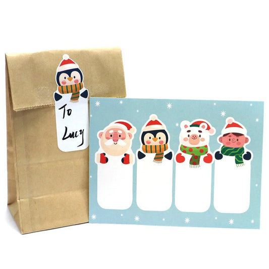 20-80Pcs Fashion Cartoon Cute Merry Christmas Stickers Labels For Gift Decorative Package Wrapping Gift Box 7*2.5CM