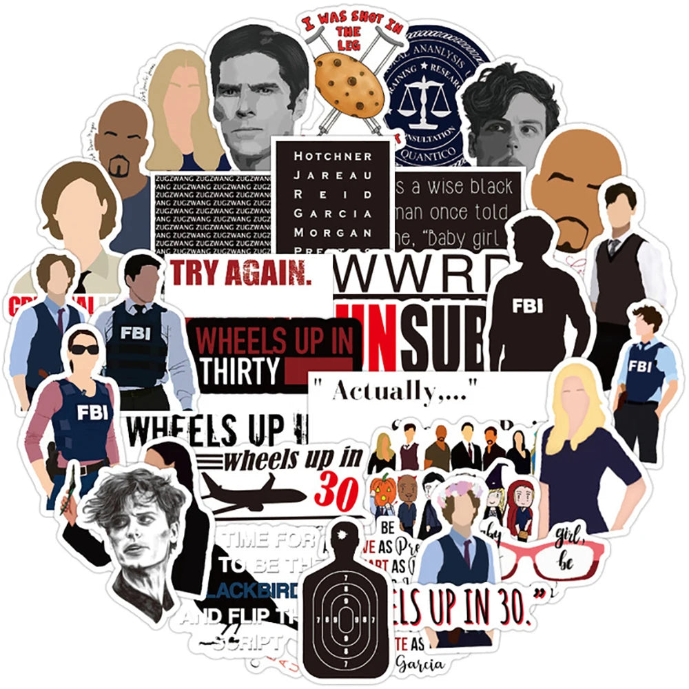10/30/50PCS TV Show Criminal Minds Sticker Packs