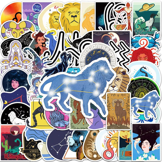 Zodiac Graffiti Stickers 10/30/50pcs Waterproof for Skateboard Laptop Phone Guitar Fridge