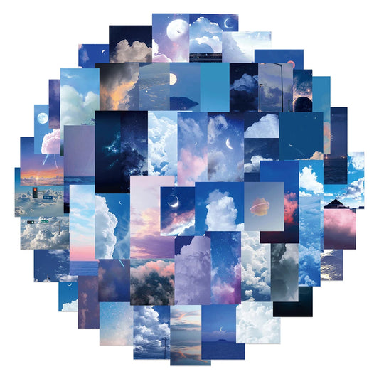 Sky Cloud Stickers Aesthetic Decals DIY Scrapbook Laptop Phone Guitar Kids Toy