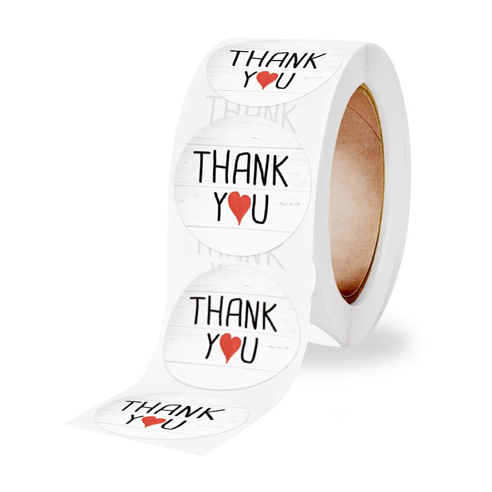 500pcs Labels 1inch Thank You Stickers For Wedding Pretty Gift Cards Envelope Sealing Label Stickers