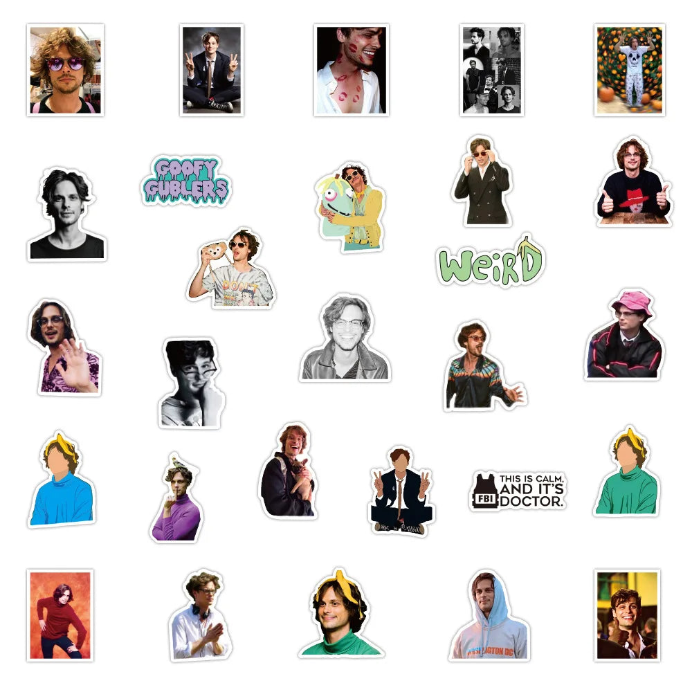 10/50pcs Fashion American Actor Matthew Gray Gubler Stickers Waterproof Suitcase Notebook Scooter Model Star Graffiti Stickers