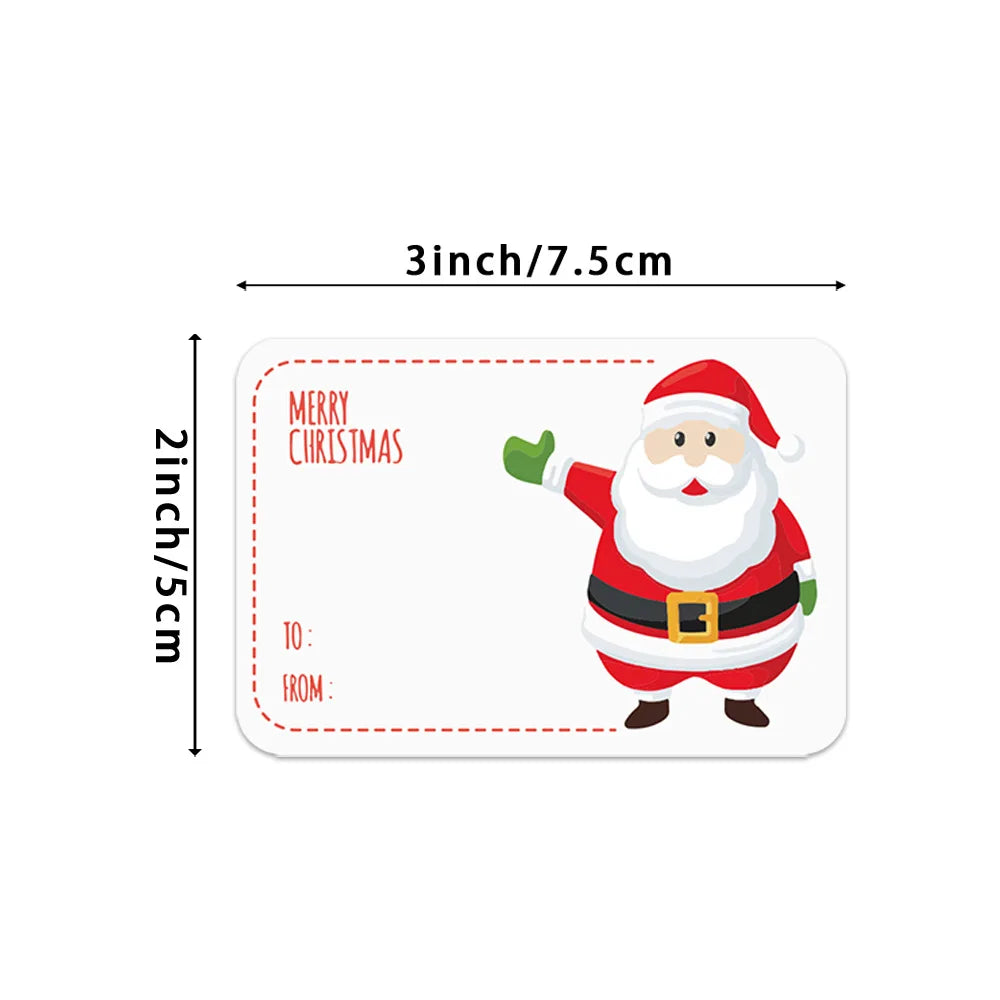 250pcs/roll Christmas Gift Name Tags XMAS Stickers 6 Designs AdhesivePresent Seal Labels Christmas Decals Gift Packag 5*7.5cm