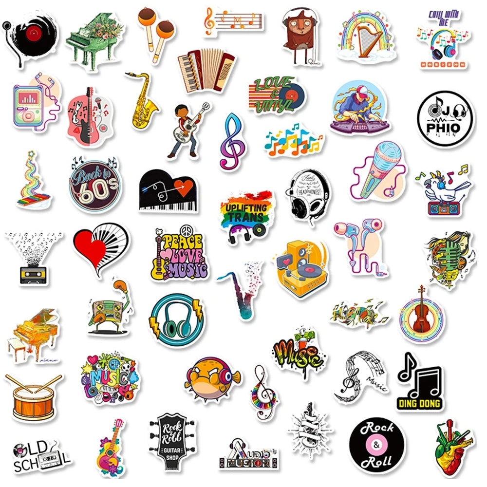 10/30/50PCS Punk Rock Band Music Graffiti Stickers Decals Laptop Travel Luggage Bike Skateboard Phone Car Cartoon Cool Sticker