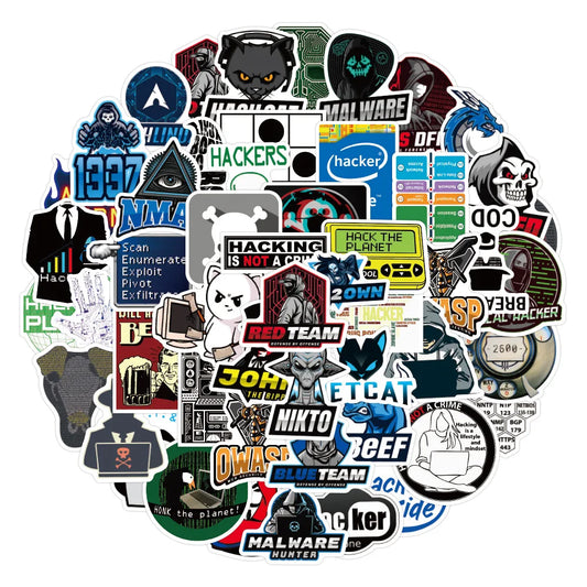 Hacker Programming Stickers Waterproof Laptop Phone Skateboard Fridge Guitar Luggage Car Decals