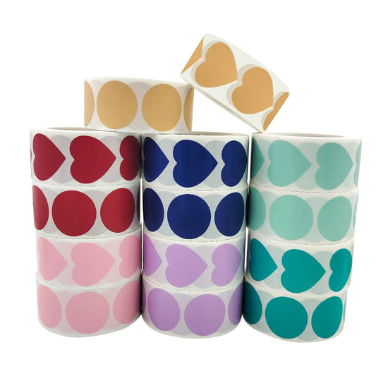 Valentine's Heart Stickers for Kids - Reward & Gift Labels