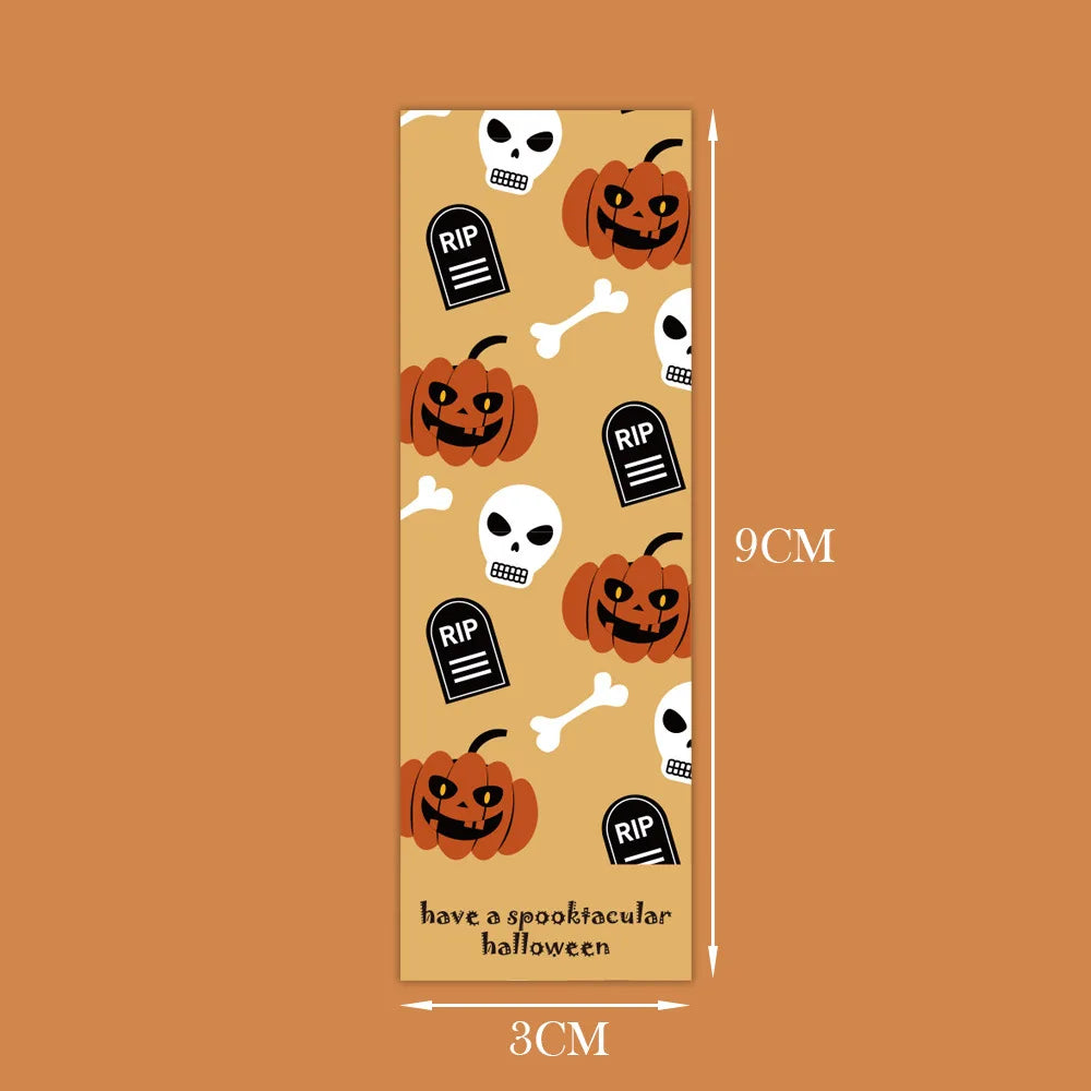 30-60pcs Halloween Pumpkin Decor Labels Adhesive Sticker For Gifts sealing Handmade Envelope DIY Stationery Stickers 3*9cm