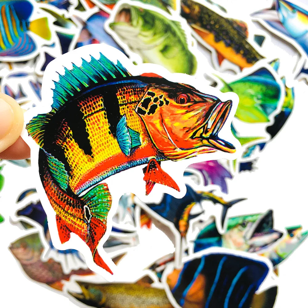 10/30/50PCS Outdoor Fishing Stickers For Waterproof Decal Laptop Motorcycle Luggage Snowboard Fridge Phone Car Sticker