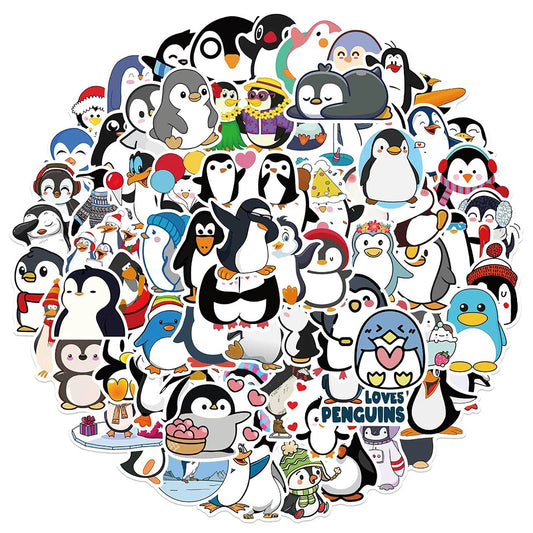 Cute Penguin Anime Stickers - Waterproof Cartoon Decals for Car, Motorcycle, Luggage, Guitar, Fridge, Laptop (10/30/50/100PCS)