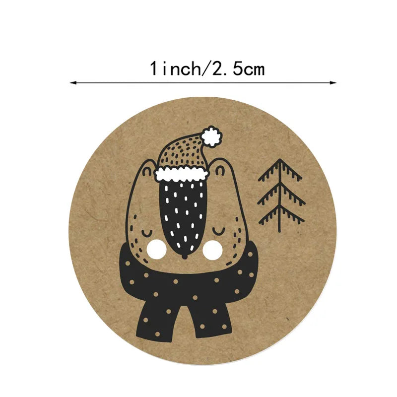 100-500pcs 6 Designs 1 Inch Christmas Theme Seal Labels Stickers For DIY Gift Baking Package Envelope Stationery Decoration