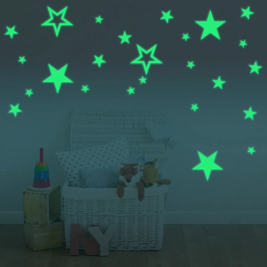 Glow in the Dark Star Wall Stickers for Kids Room Decor