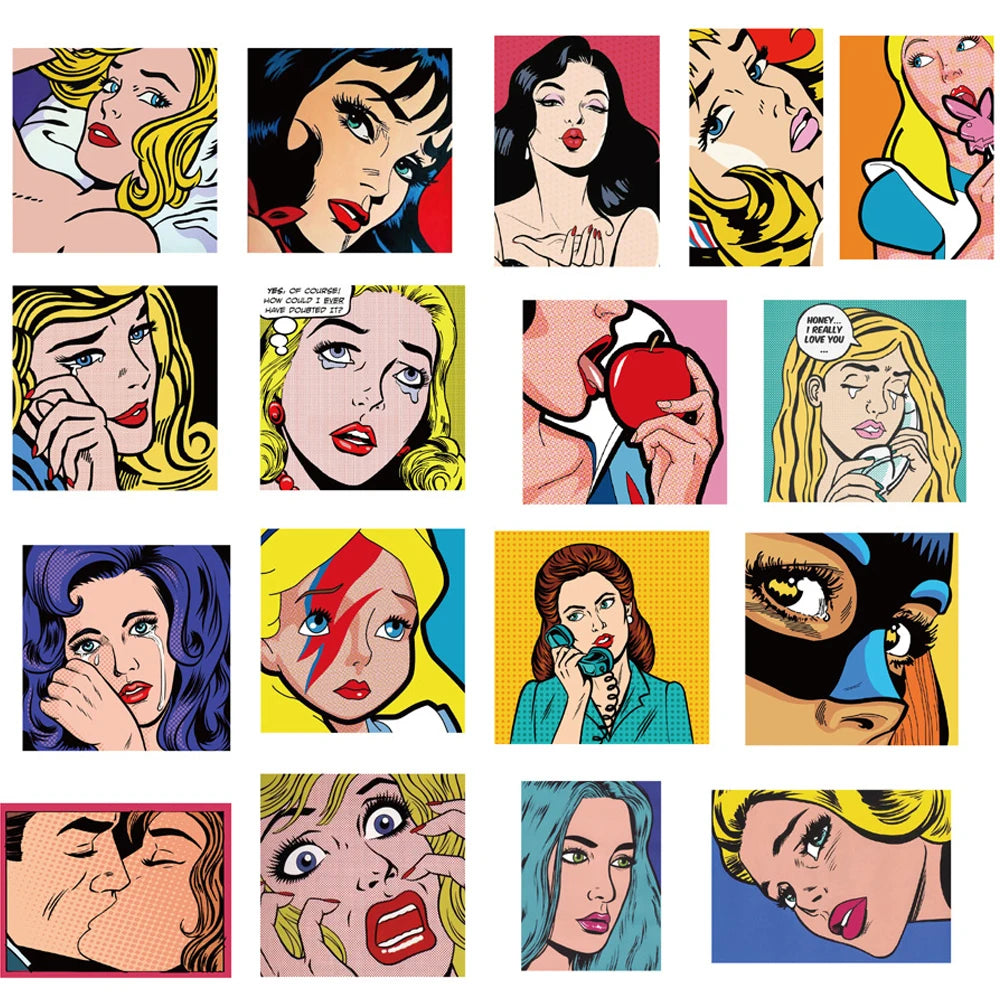 Pop Art Stickers 10/30/50/100PCS Waterproof Skateboard Guitar Laptop Bike Car Decals