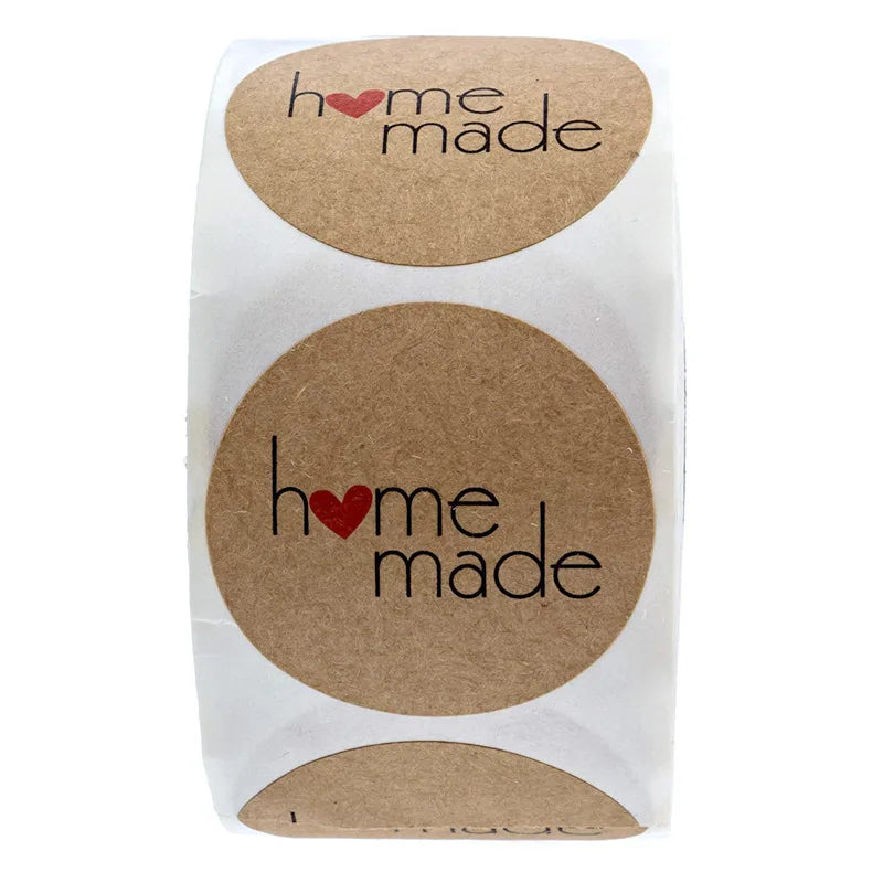 100-500pcs Kraft Paper Homemade With Love Stickers Scrapbooking For Envelope And Package Handmade Seal Labels Sticker Stationery