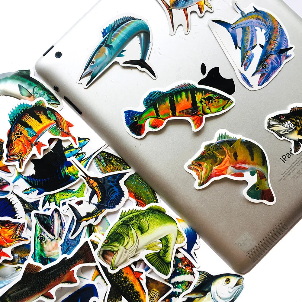 10/30/50PCS Outdoor Fishing Stickers For Waterproof Decal Laptop Motorcycle Luggage Snowboard Fridge Phone Car Sticker