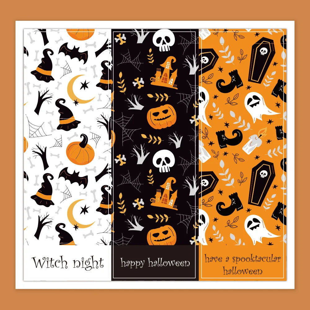 30-60pcs Halloween Pumpkin Decor Labels Adhesive Sticker For Gifts sealing Handmade Envelope DIY Stationery Stickers 3*9cm