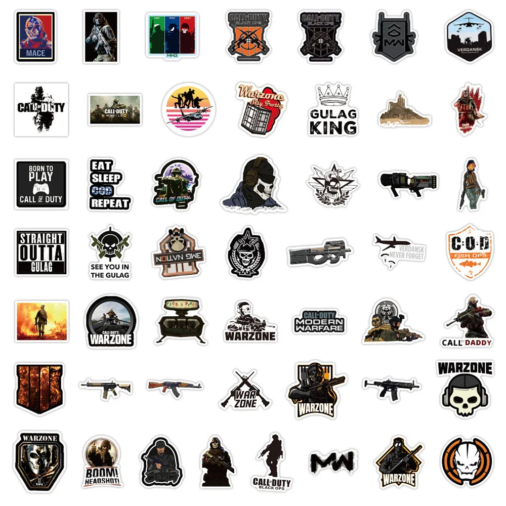 10/30/50PCS Cool Game COD Call of Duty Stickers Skateboard Guitar Car DIY Laptop Motorcycle Phone Bike Graffiti Sticker Kid Toy