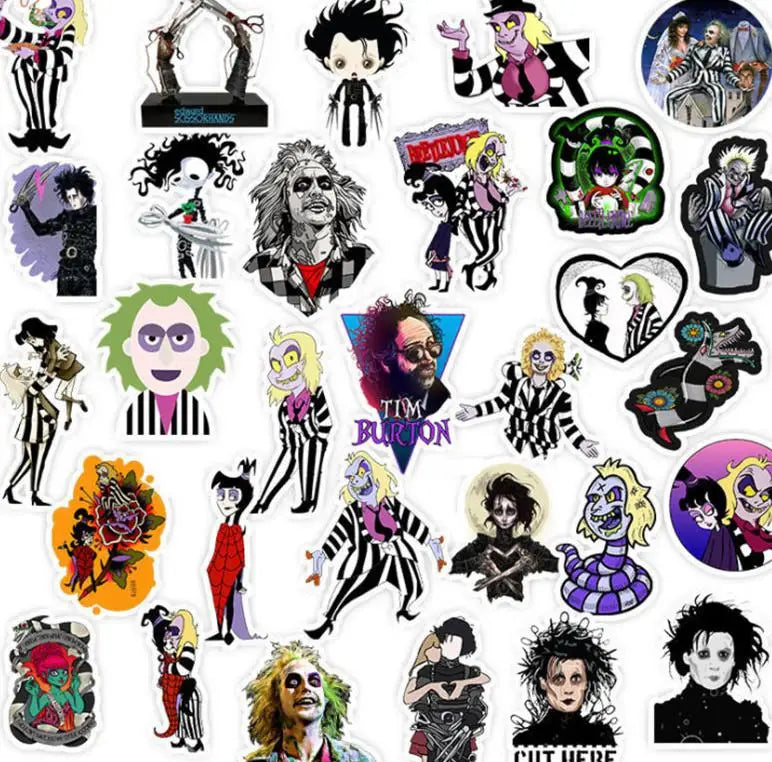 10/30/50pcs Tim Burton Movie Series Sticker Packs