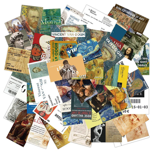 Art Oil Painting Sticker Pack: 10/30/50pcs for Skateboard, Guitar, Laptop, Phone, Kid Toy