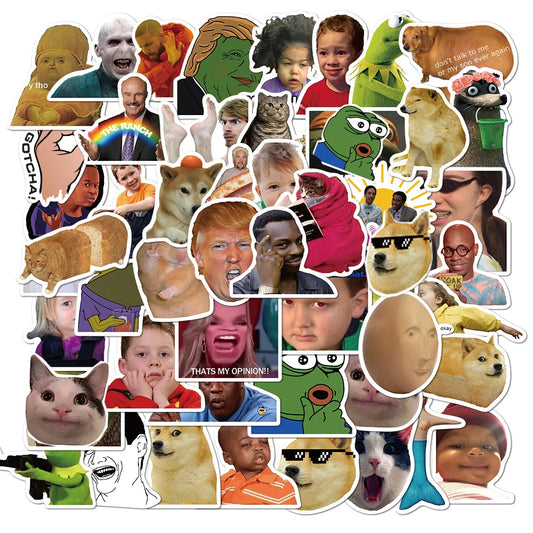 Classic Meme Stickers Pack for Laptop, Fridge, Guitar, Motorcycle, Luggage, Phone, Skateboard - 10/30/50PCS