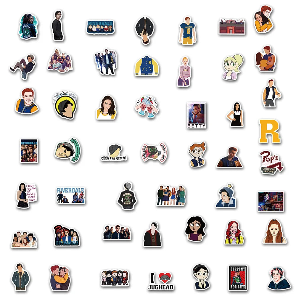 10/30/50/100PCS TV Series Riverdale Waterproof Stickers Skateboard Guitar Laptop Luggage Phone Graffiti Decal Sticker For Kids