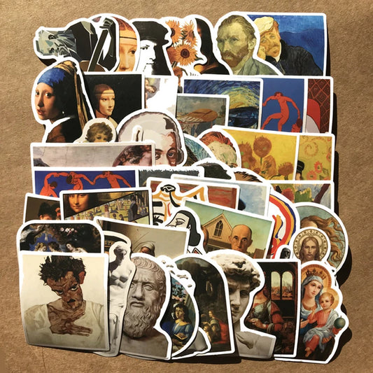 Van Gogh Mona Lisa Art Stickers 10/30/50PCS - Laptop, Car, Skateboard, Phone Decals