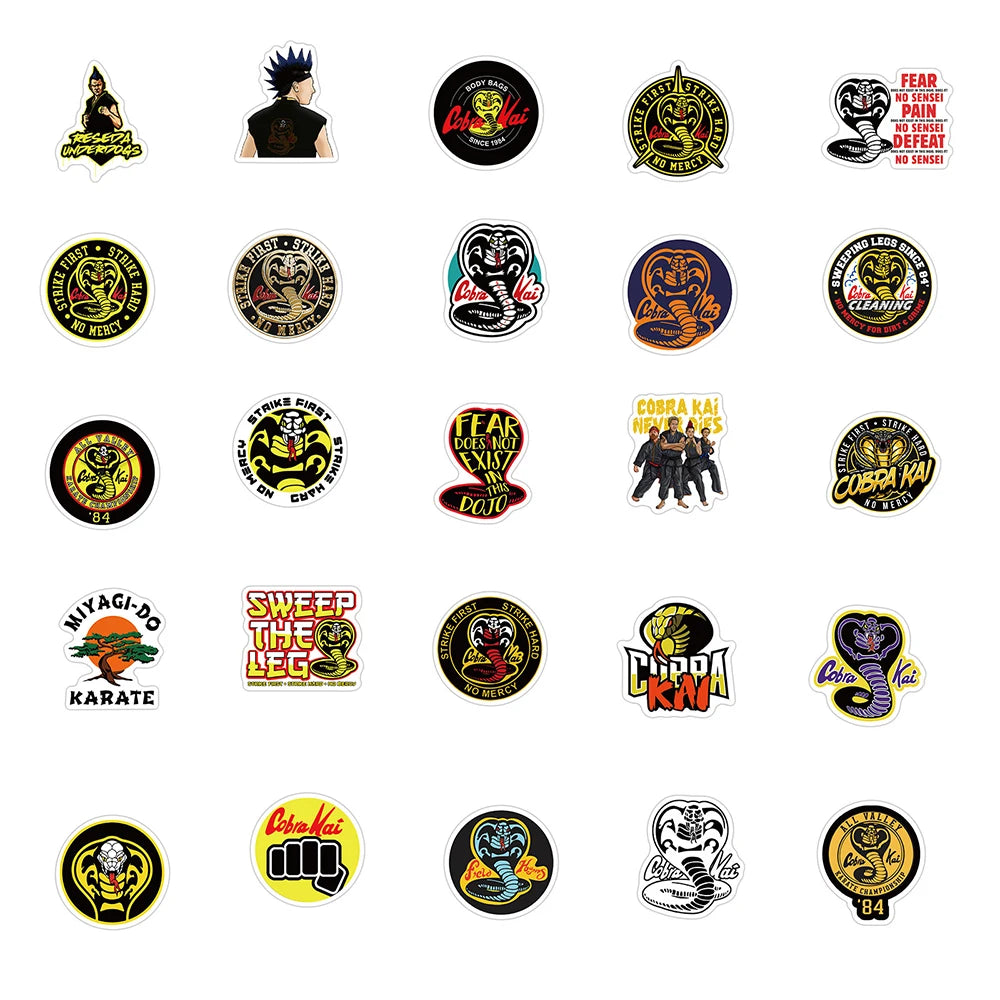 10/30/50/100 Cobra Kai TV Show Sticker Packs