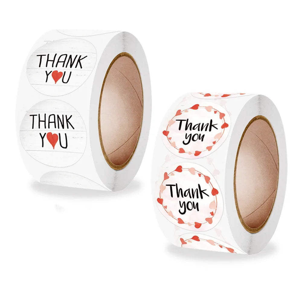 500pcs Labels 1inch Thank You Stickers For Wedding Pretty Gift Cards Envelope Sealing Label Stickers