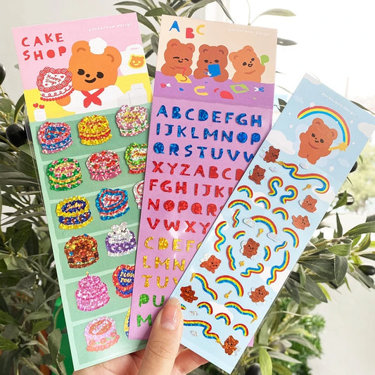 Cute Bear Cake Letter Stickers for Scrapbooking & DIY