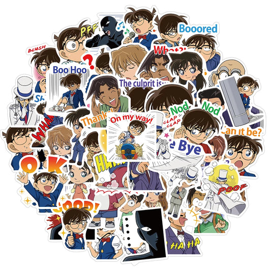 Detective Conan Anime Stickers Waterproof Laptop Skateboard Luggage Phone Toy 10/30/50pcs