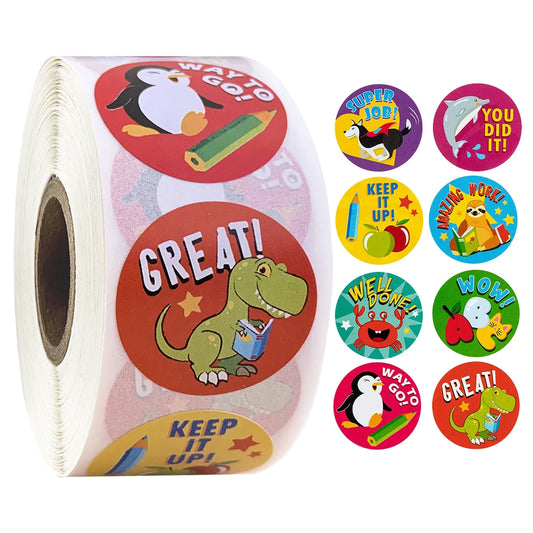 2024New Animals Cartoon Stickers for Kids Classic Toys Sticker School Teacher Reward Sticker Various Styles Designs Pattern