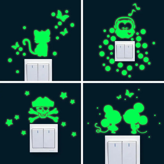 Glow in the Dark Cat Wall Stickers - Luminous Bedroom Decor Decals