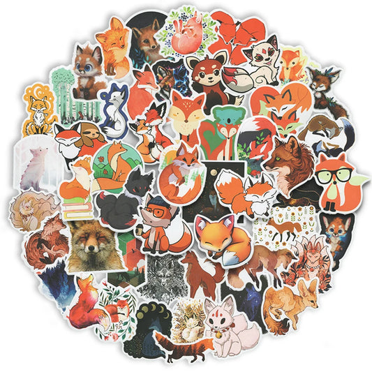 Cartoon Fox Stickers for Suitcase, Notebook, Skateboard, Fridge, Laptop - 10/30/50PCS Decals