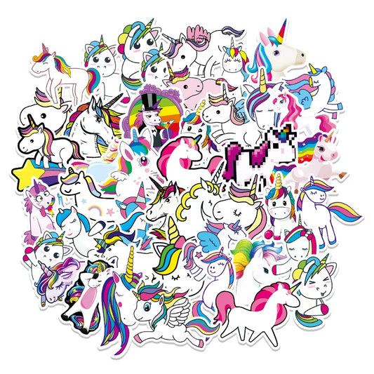 Unicorn Waterproof Stickers Pack - Skateboard, Laptop, Phone, Bike Decals