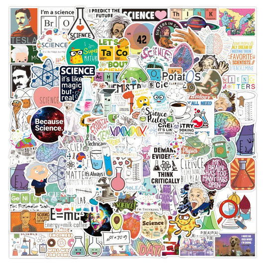 Science Chemistry Biology Lab Stickers for Laptop, Luggage, Guitar, Phone, Kids - 10/30/50/100PCS