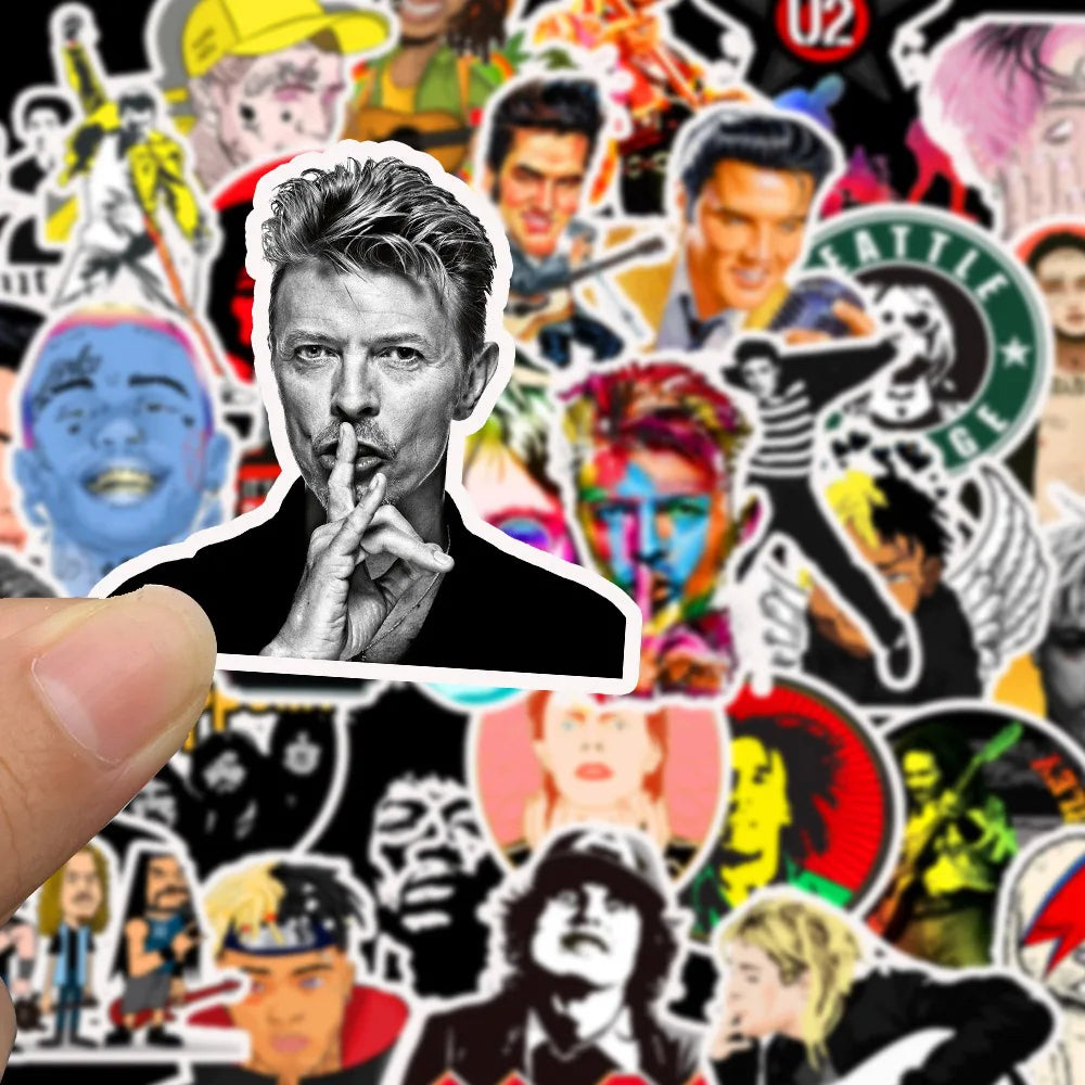 10/30/50/100pcs Cool Rock Band Music Singer Graffiti Stickers Luggage Guitar Skateboard Laptop Phone Bike Car Waterproof Sticker