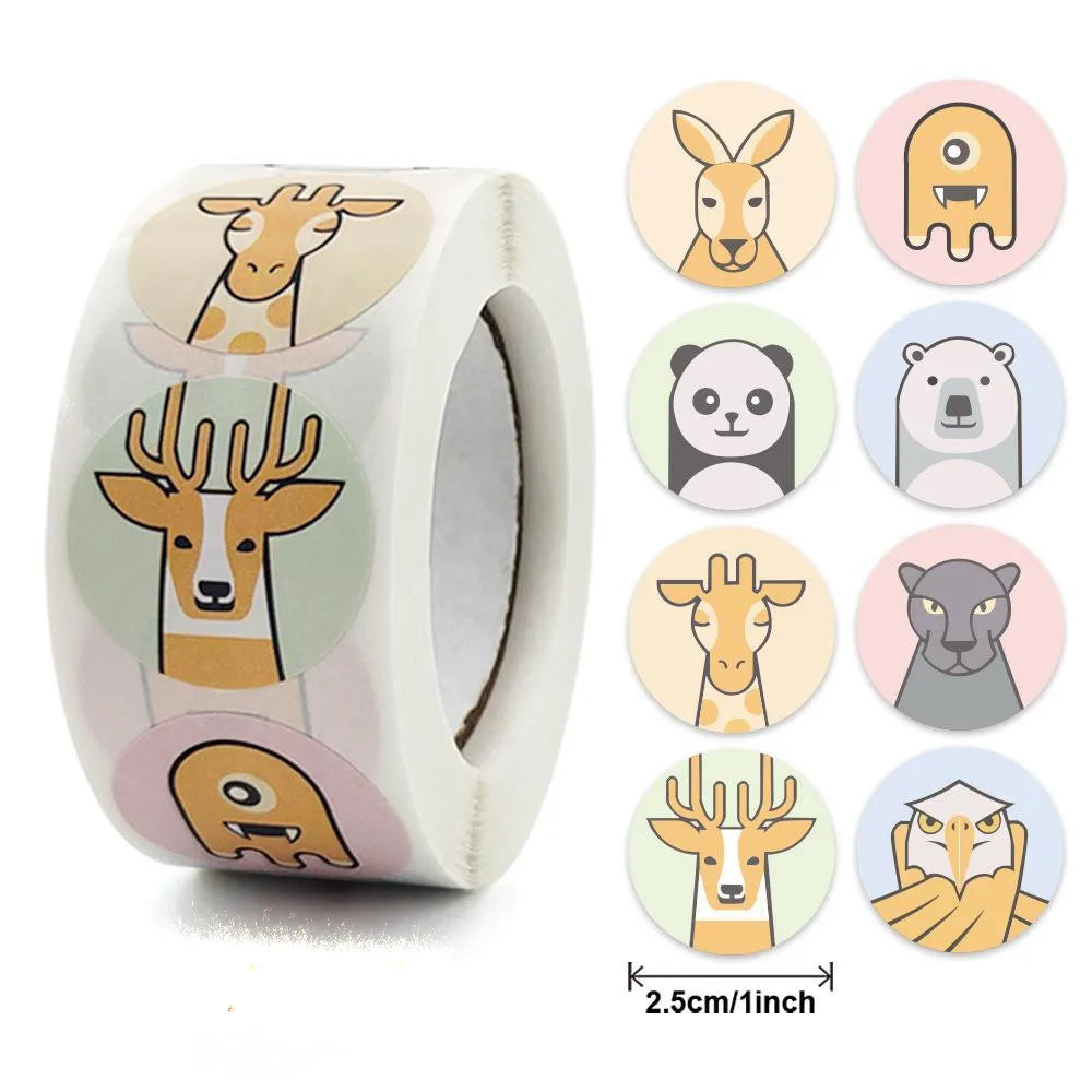 500 Pcs Reward Stickers Motivational Stickers Roll For Kids For School Reward Students Teachers Cute Animals Stickers Labels