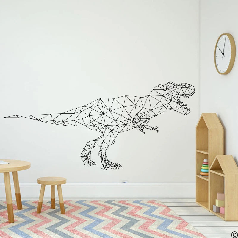 Geometric T-Rex Dinosaur Wall Sticker Kids Room Decal Art